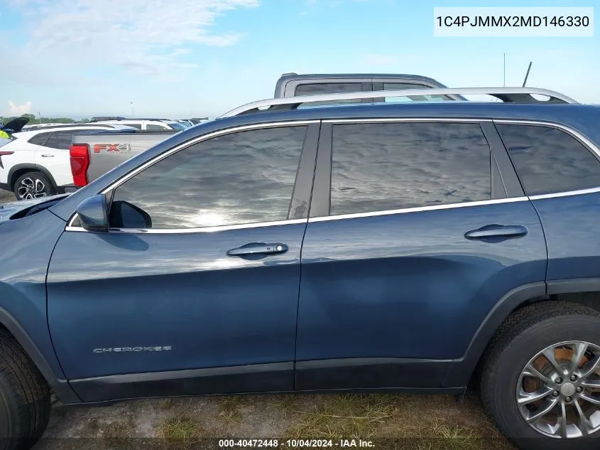 2021 Jeep Cherokee Latitude Lux 4X4 VIN: 1C4PJMMX2MD146330 Lot: 40472448