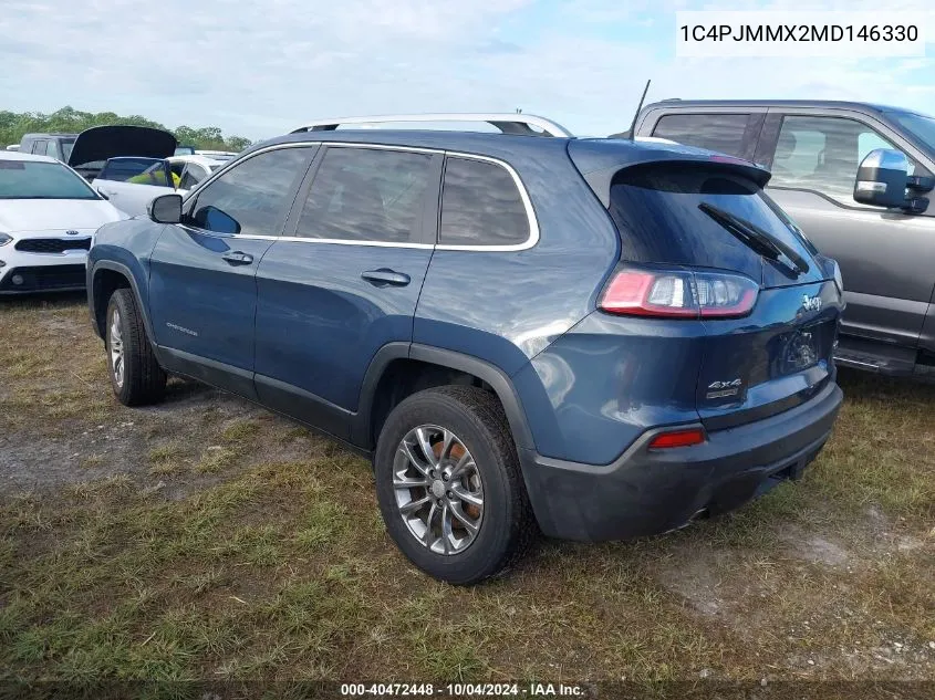 2021 Jeep Cherokee Latitude Lux 4X4 VIN: 1C4PJMMX2MD146330 Lot: 40472448