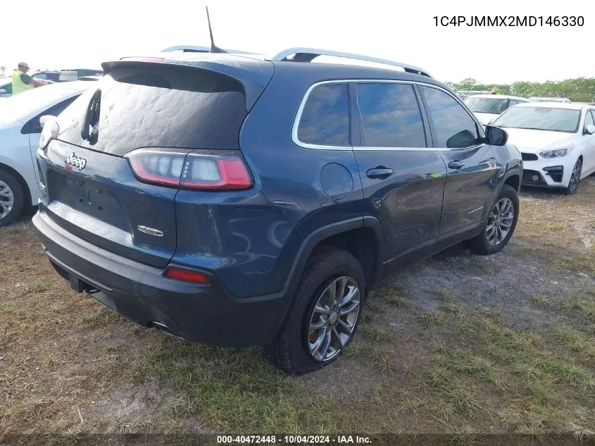 2021 Jeep Cherokee Latitude Lux 4X4 VIN: 1C4PJMMX2MD146330 Lot: 40472448