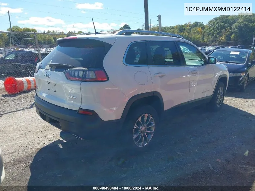 2021 Jeep Cherokee Latitude Lux 4X4 VIN: 1C4PJMMX9MD122414 Lot: 40498484