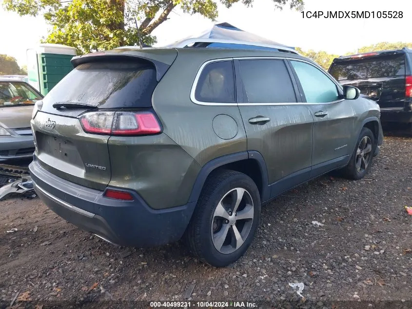 2021 Jeep Cherokee Limited 4X4 VIN: 1C4PJMDX5MD105528 Lot: 40499231