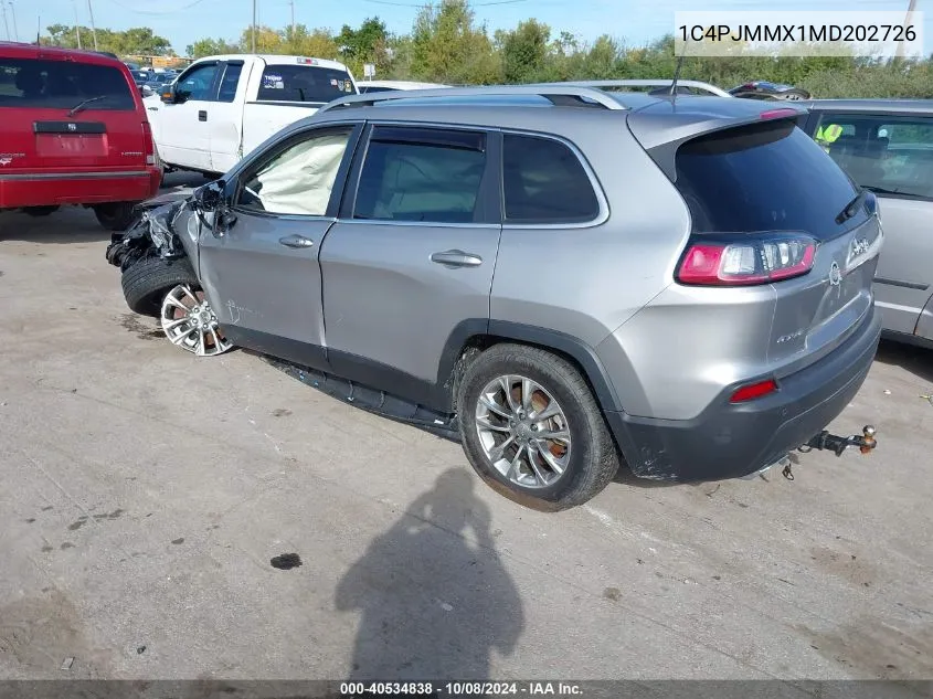 1C4PJMMX1MD202726 2021 Jeep Cherokee Latitude Lux