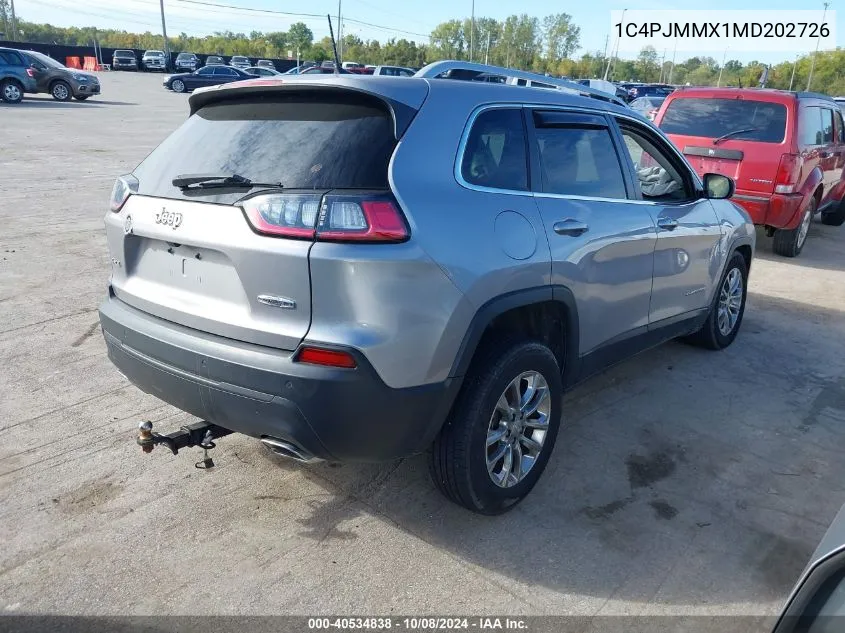 1C4PJMMX1MD202726 2021 Jeep Cherokee Latitude Lux