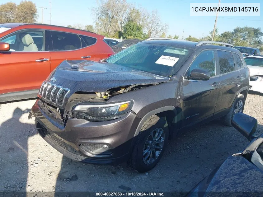 2021 Jeep Cherokee Latitude Lux 4X4 VIN: 1C4PJMMX8MD145716 Lot: 40627653