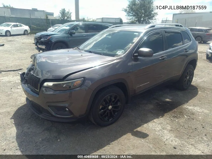 2021 Jeep Cherokee Latitude Plus Fwd VIN: 1C4PJLLB8MD187559 Lot: 40655435