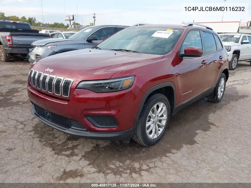 2021 Jeep Cherokee Latitude Fwd VIN: 1C4PJLCB6MD116232 Lot: 40817125