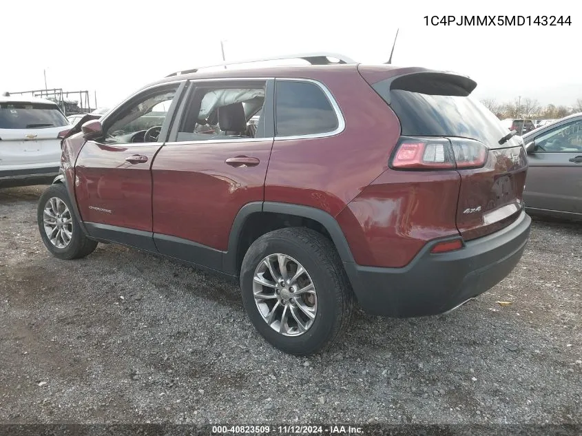 1C4PJMMX5MD143244 2021 Jeep Cherokee Latitude Lux 4X4