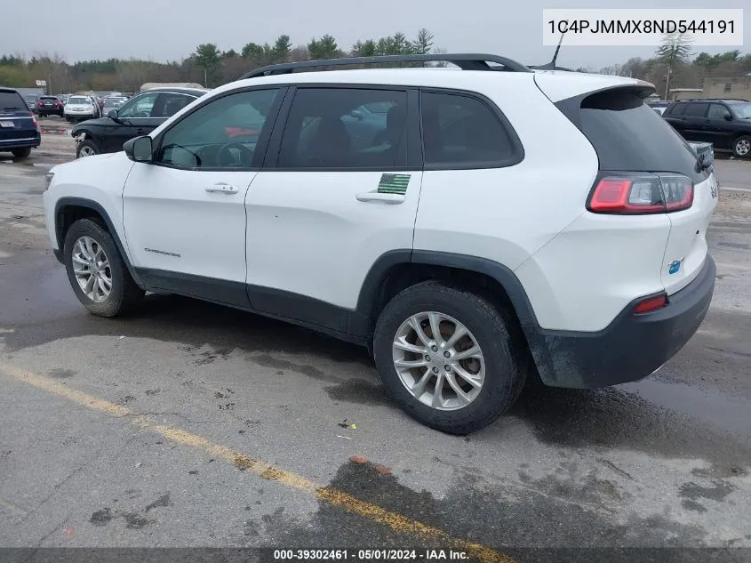 2022 Jeep Cherokee Latitude Lux 4X4 VIN: 1C4PJMMX8ND544191 Lot: 39302461