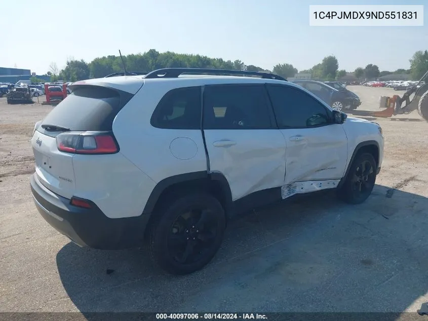 2022 Jeep Cherokee Limited 4X4 VIN: 1C4PJMDX9ND551831 Lot: 40097006