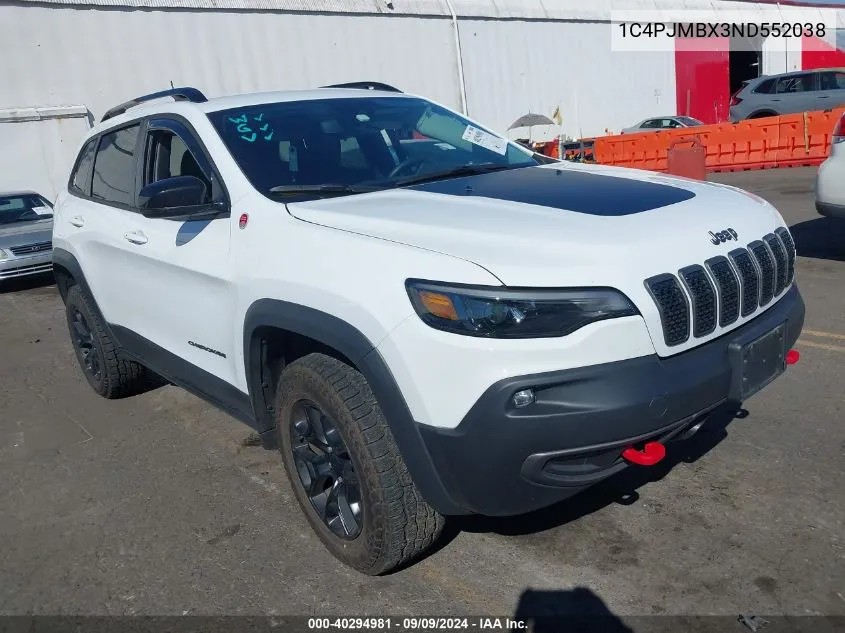 2022 Jeep Cherokee Trailhawk 4X4 VIN: 1C4PJMBX3ND552038 Lot: 40294981