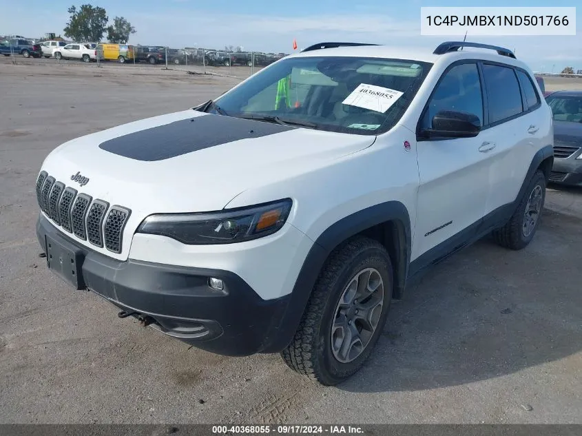 2022 Jeep Cherokee Trailhawk 4X4 VIN: 1C4PJMBX1ND501766 Lot: 40368055