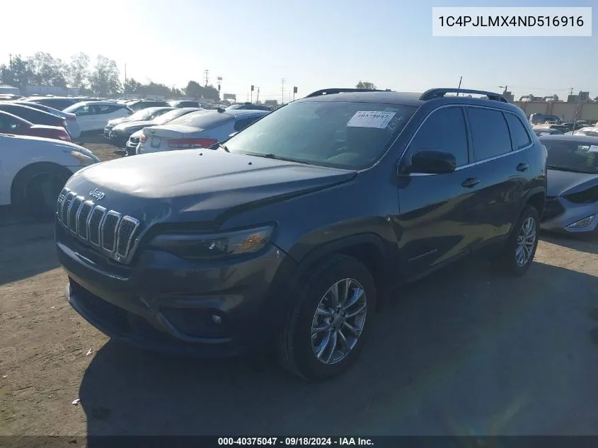 2022 Jeep Cherokee Latitude Lux VIN: 1C4PJLMX4ND516916 Lot: 40375047