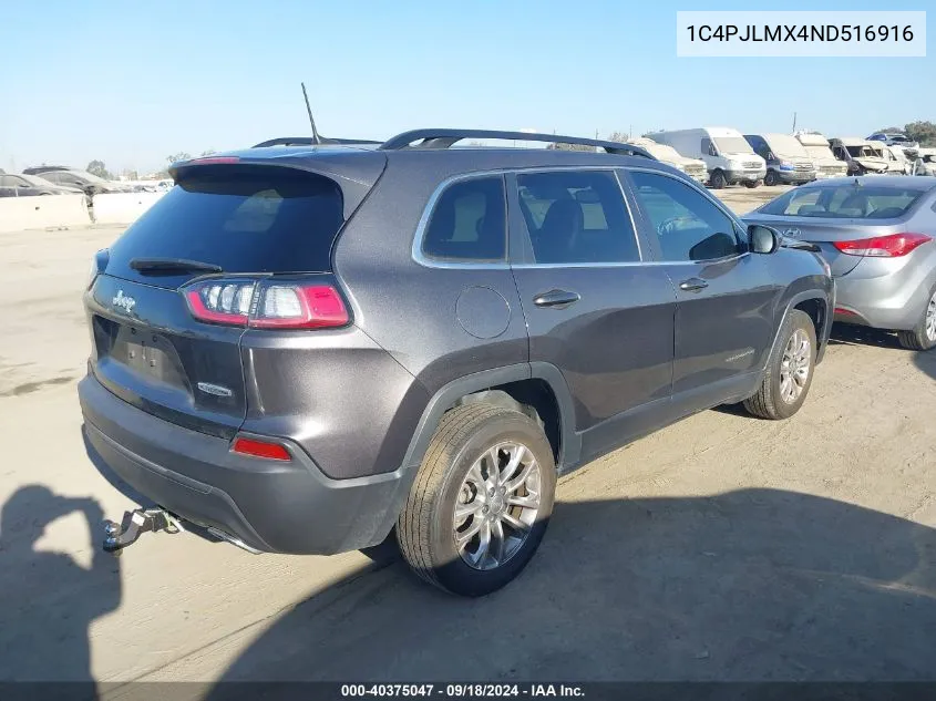 2022 Jeep Cherokee Latitude Lux VIN: 1C4PJLMX4ND516916 Lot: 40375047