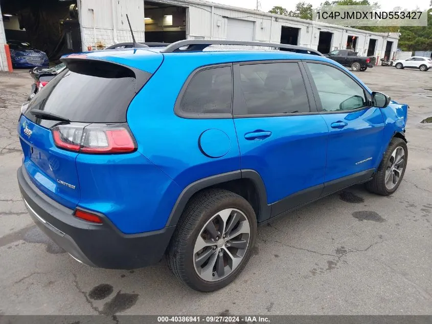 2022 Jeep Cherokee Limited 4X4 VIN: 1C4PJMDX1ND553427 Lot: 40386941