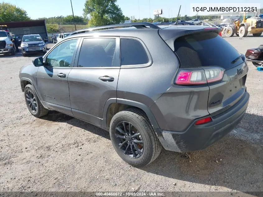 2023 Jeep Cherokee Altitude Lux 4X4 VIN: 1C4PJMMB0PD112251 Lot: 40460672