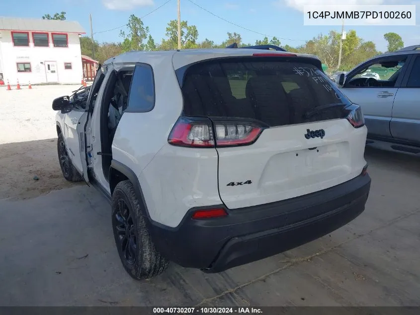 2023 Jeep Cherokee Altitude Lux 4X4 VIN: 1C4PJMMB7PD100260 Lot: 40730207