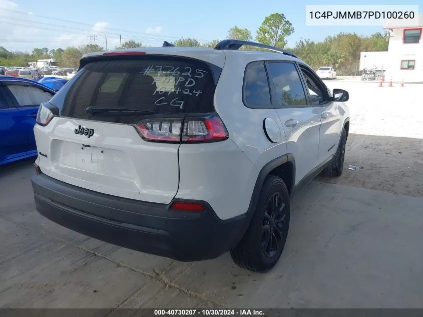 2023 Jeep Cherokee Altitude Lux 4X4 VIN: 1C4PJMMB7PD100260 Lot: 40730207