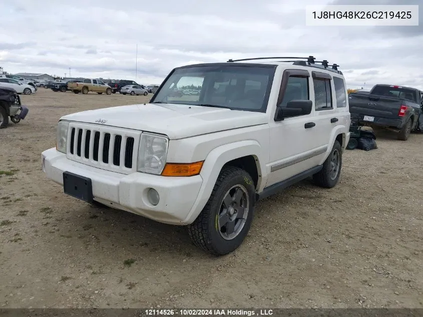 2006 Jeep Commander VIN: 1J8HG48K26C219425 Lot: 12114526