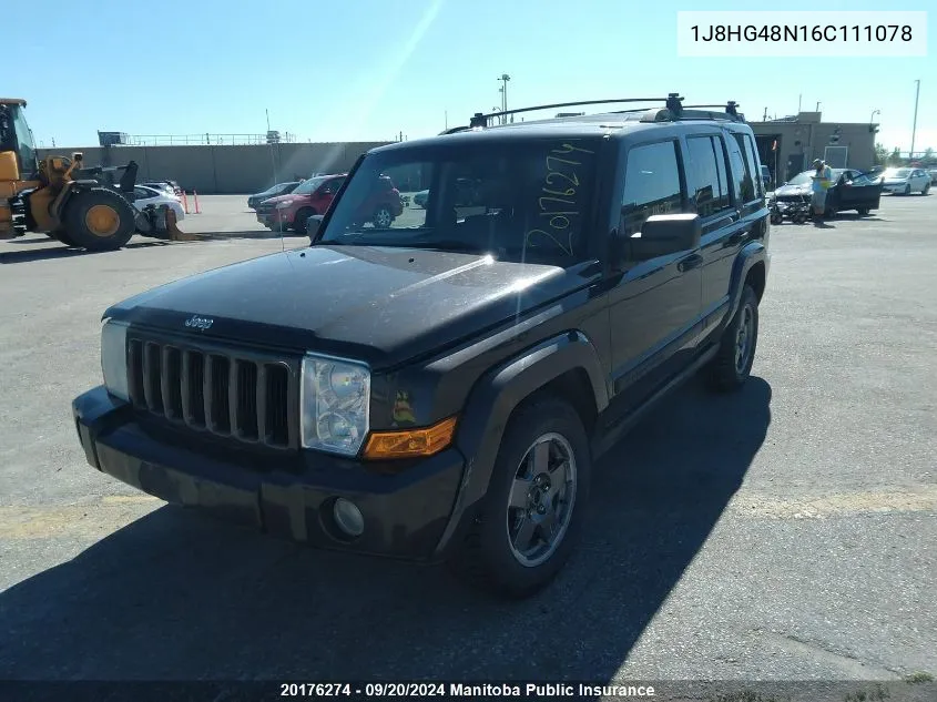 2006 Jeep Commander VIN: 1J8HG48N16C111078 Lot: 20176274