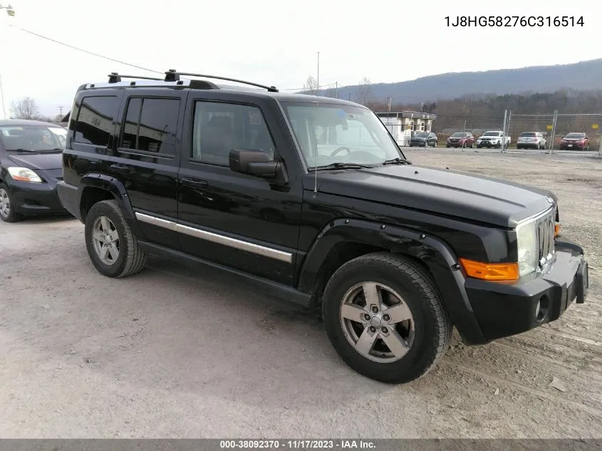 2006 Jeep Commander Limited VIN: 1J8HG58276C316514 Lot: 38092370