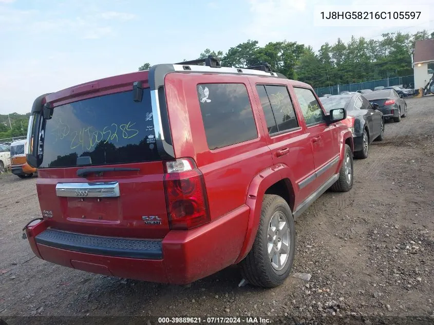 2006 Jeep Commander Limited VIN: 1J8HG58216C105597 Lot: 39889621