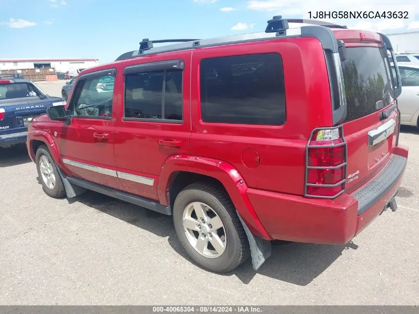 2006 Jeep Commander Limited VIN: 1J8HG58NX6CA43632 Lot: 40065304