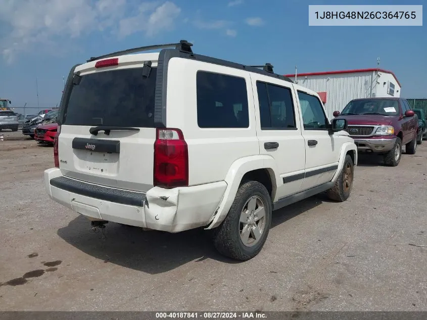 2006 Jeep Commander VIN: 1J8HG48N26C364765 Lot: 40187841