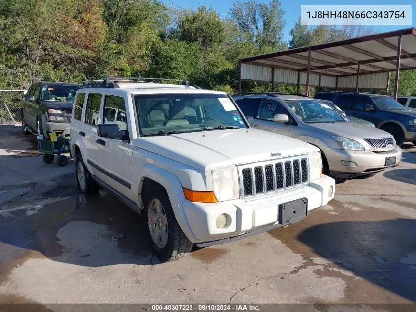 2006 Jeep Commander VIN: 1J8HH48N66C343754 Lot: 40307223