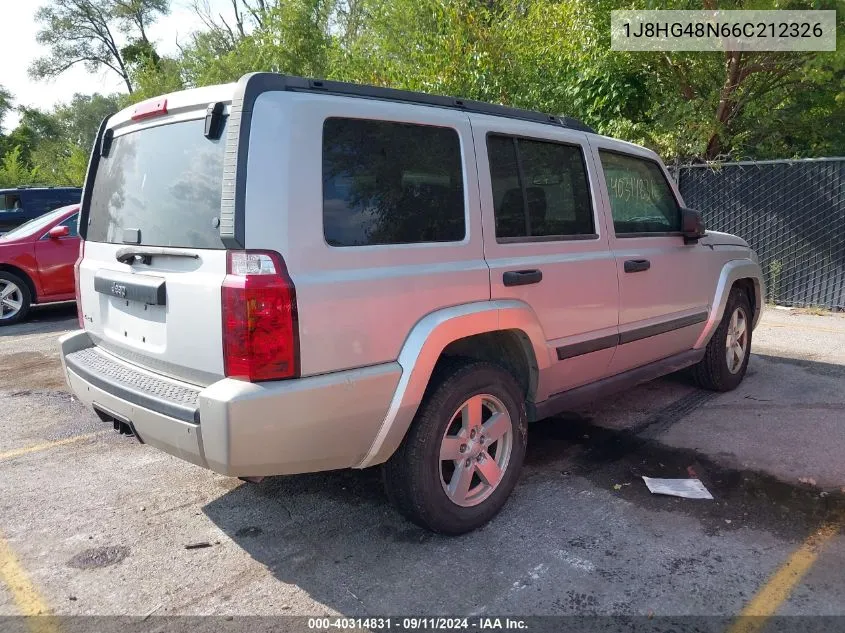 2006 Jeep Commander VIN: 1J8HG48N66C212326 Lot: 40314831