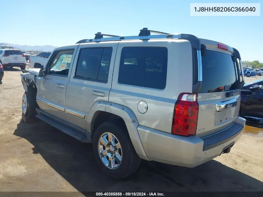 2006 Jeep Commander Limited VIN: 1J8HH58206C366040 Lot: 40385858