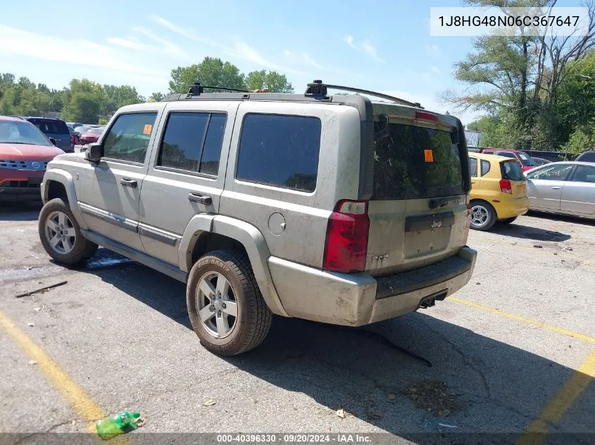 2006 Jeep Commander VIN: 1J8HG48N06C367647 Lot: 40396330