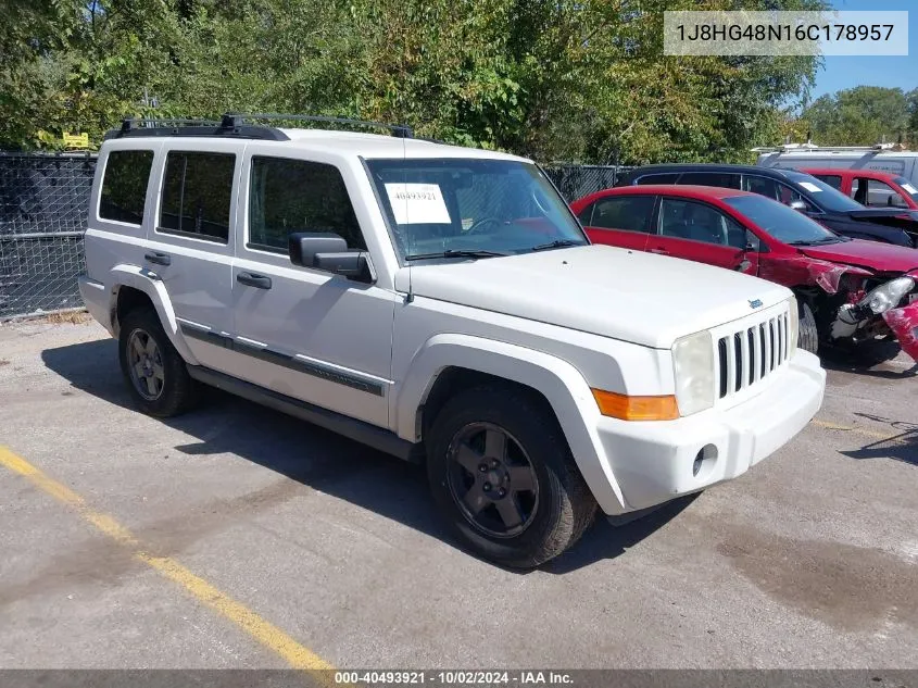 2006 Jeep Commander VIN: 1J8HG48N16C178957 Lot: 40493921