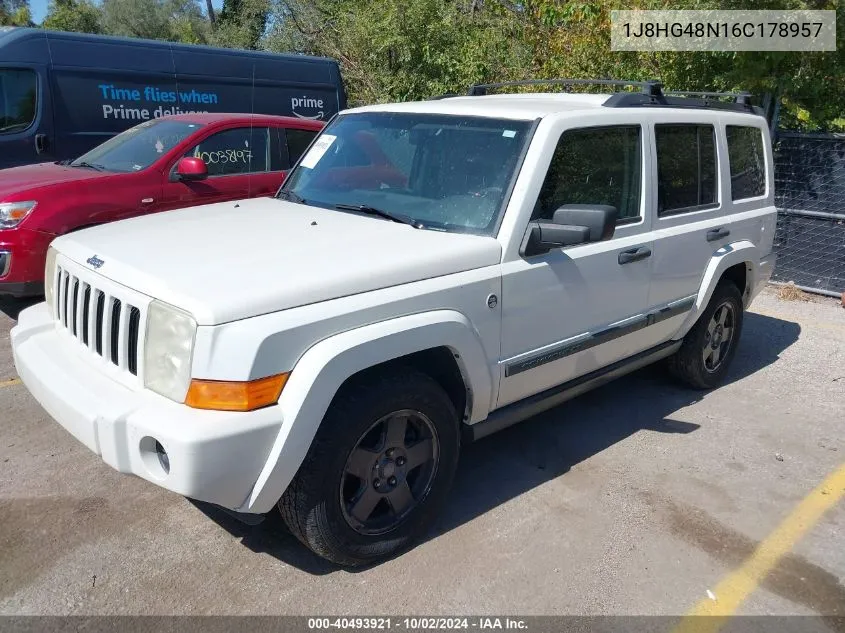 2006 Jeep Commander VIN: 1J8HG48N16C178957 Lot: 40493921