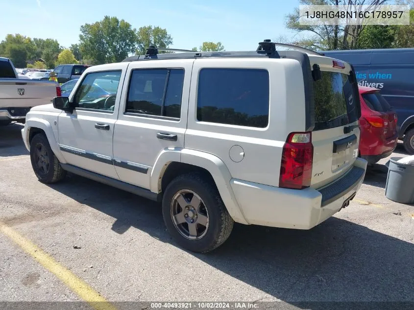 2006 Jeep Commander VIN: 1J8HG48N16C178957 Lot: 40493921