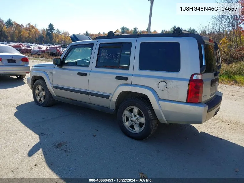 2006 Jeep Commander VIN: 1J8HG48N46C104657 Lot: 40660453