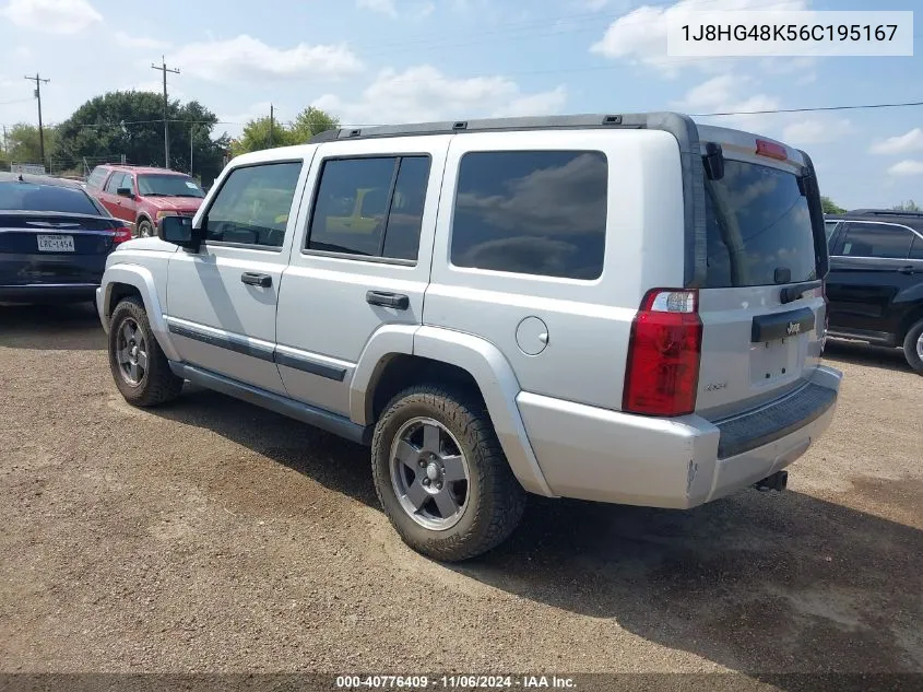 2006 Jeep Commander VIN: 1J8HG48K56C195167 Lot: 40776409