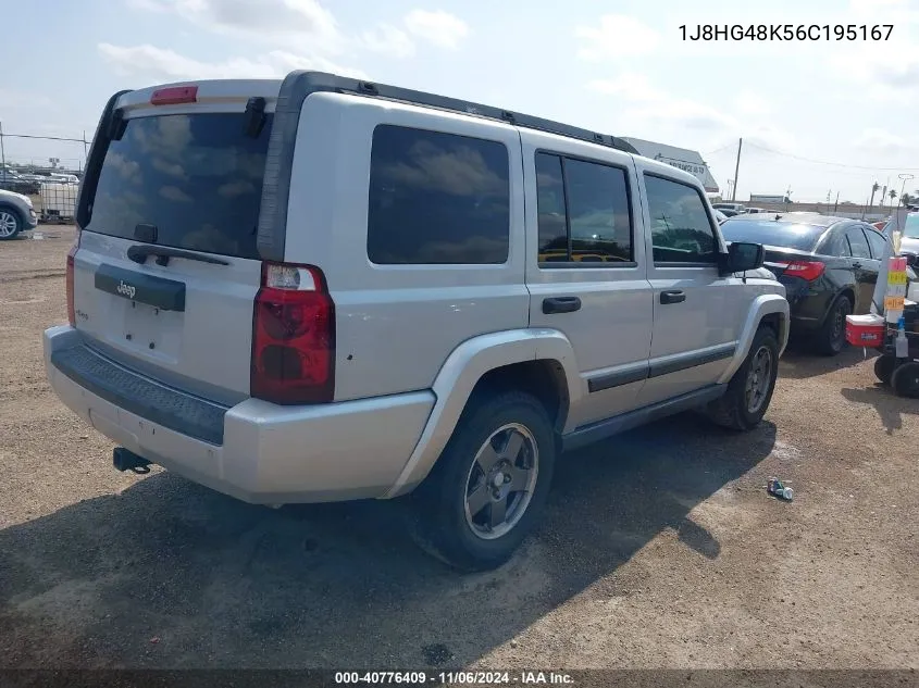 2006 Jeep Commander VIN: 1J8HG48K56C195167 Lot: 40776409