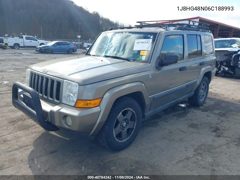 2006 Jeep Commander VIN: 1J8HG48N06C188993 Lot: 40784242