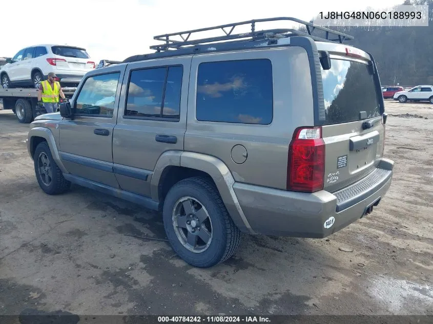 2006 Jeep Commander VIN: 1J8HG48N06C188993 Lot: 40784242