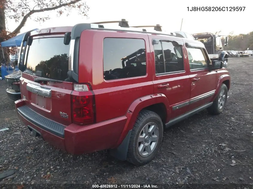 2006 Jeep Commander Limited VIN: 1J8HG58206C129597 Lot: 40826912