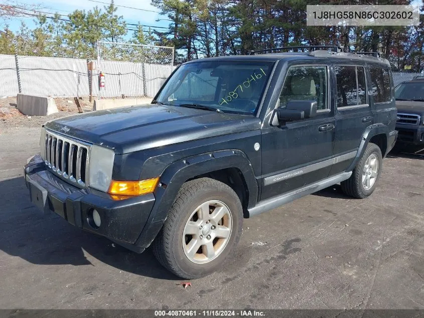 2006 Jeep Commander Limited VIN: 1J8HG58N86C302602 Lot: 40870461