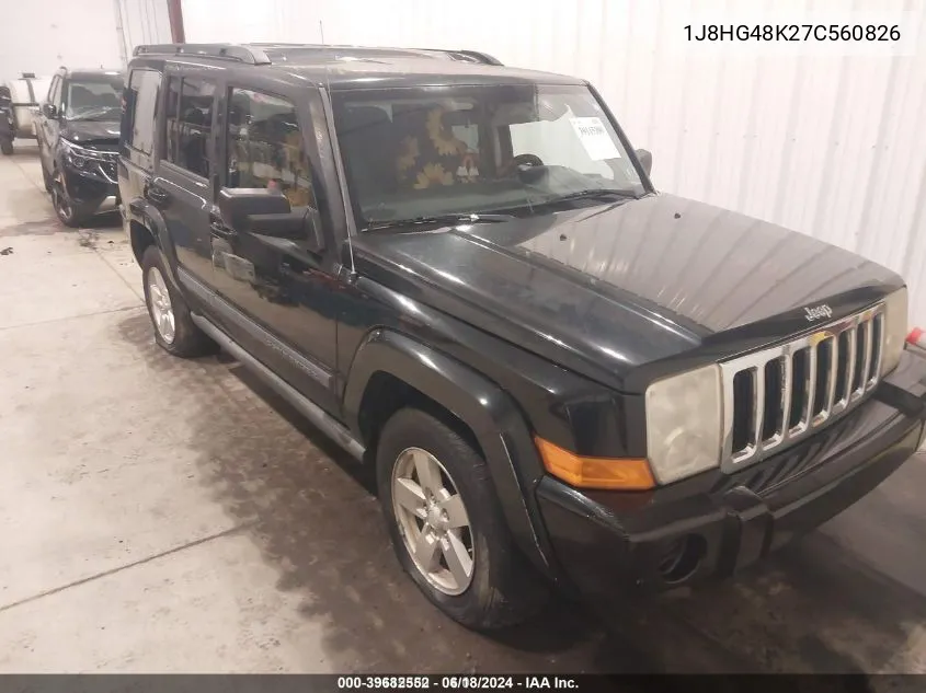 2007 Jeep Commander Sport VIN: 1J8HG48K27C560826 Lot: 39682552