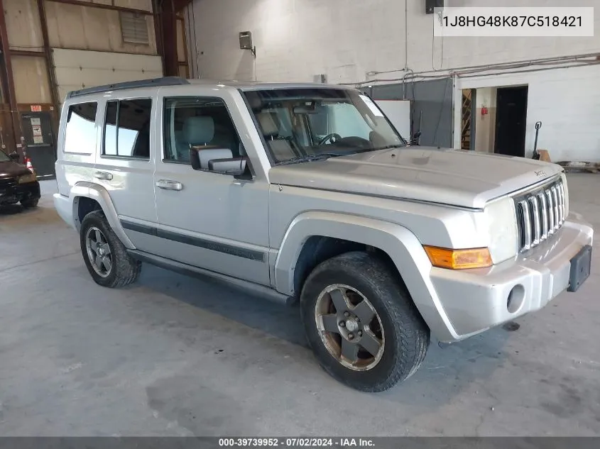 2007 Jeep Commander Sport VIN: 1J8HG48K87C518421 Lot: 39739952