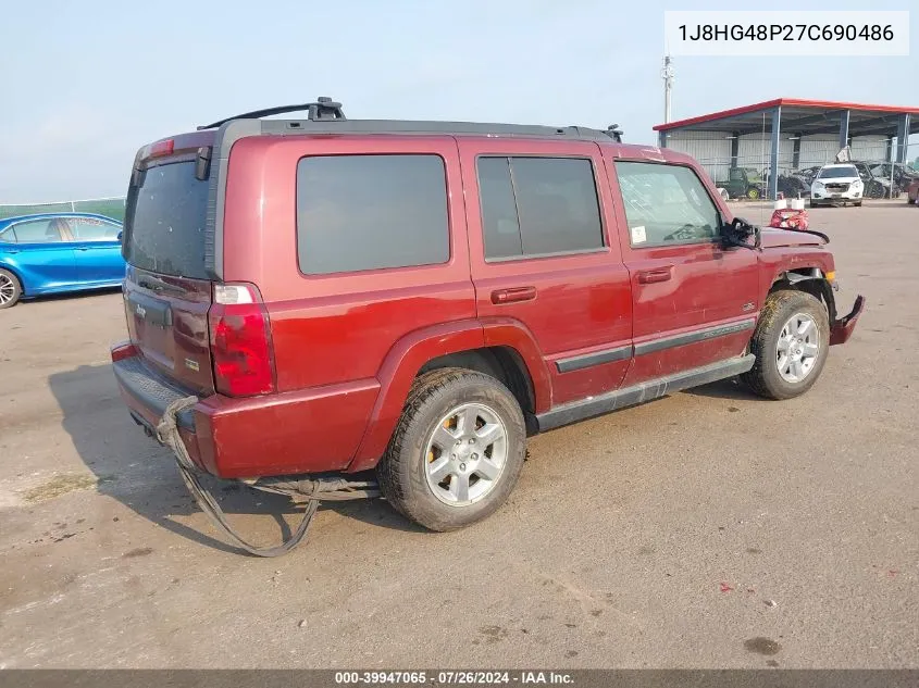 2007 Jeep Commander Sport VIN: 1J8HG48P27C690486 Lot: 39947065