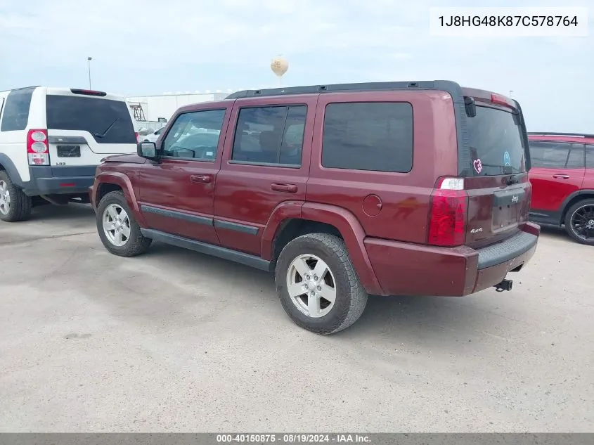 1J8HG48K87C578764 2007 Jeep Commander Sport