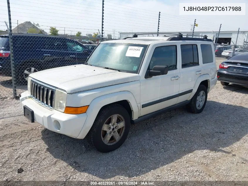 2007 Jeep Commander Sport VIN: 1J8HG48P27C617988 Lot: 40329261