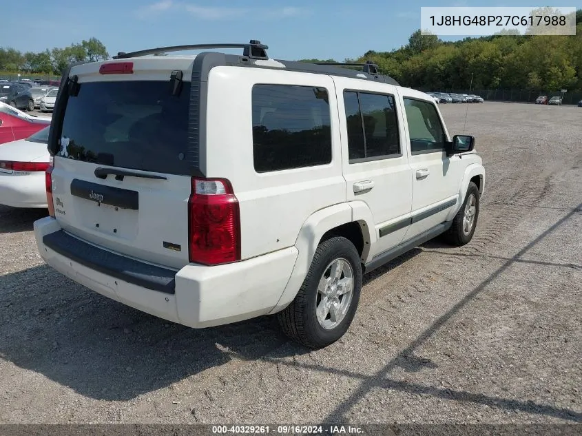 2007 Jeep Commander Sport VIN: 1J8HG48P27C617988 Lot: 40329261