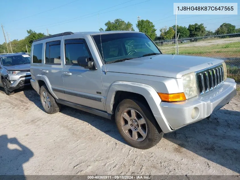 1J8HG48K87C647565 2007 Jeep Commander