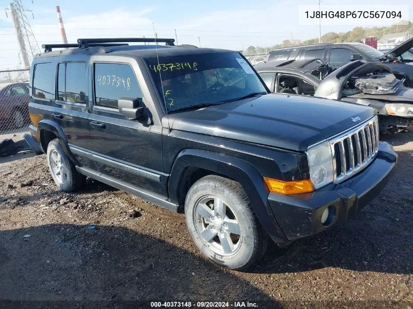 2007 Jeep Commander Sport VIN: 1J8HG48P67C567094 Lot: 40373148