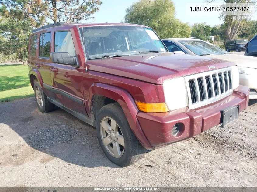 2007 Jeep Commander Sport VIN: 1J8HG48K47C527424 Lot: 40382252